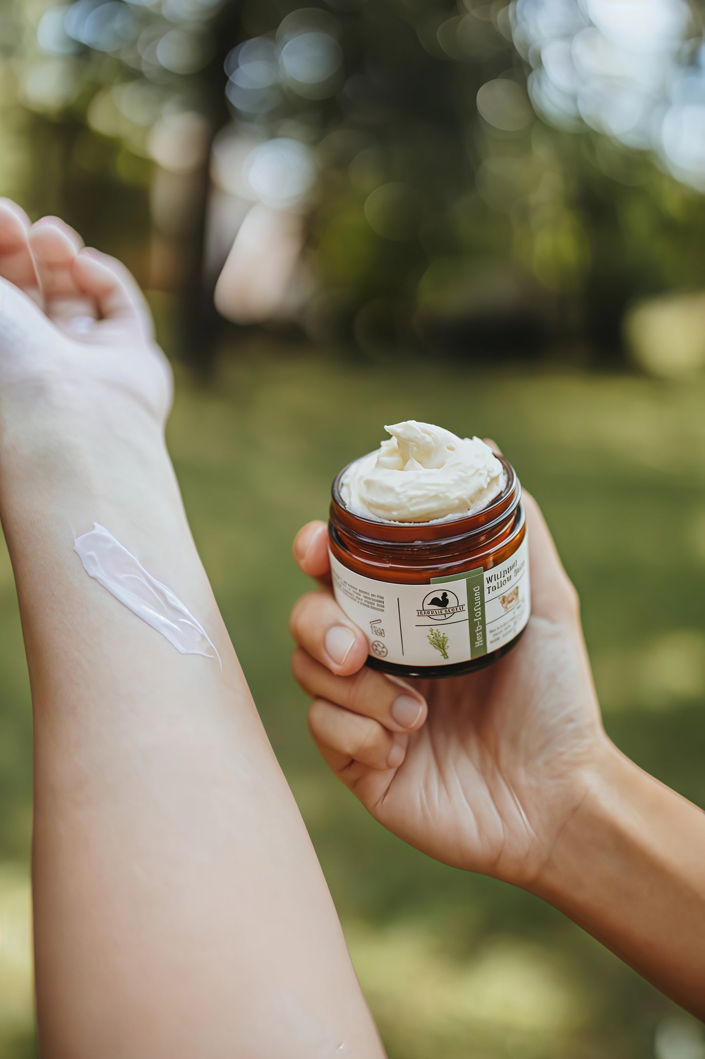 Hearth and Homestead: Handmade Whipped Tallow Balm (Unscented/Herb-Infused) - Organic Body Butter with Infused Olive Oil, for Eczema, Rosacea, Baby